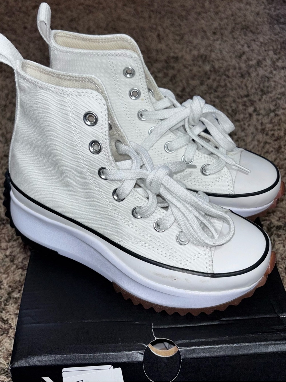 Converse Run Star Hike Hi Platform Shoes White 166799C Men's 3 / Women's 5